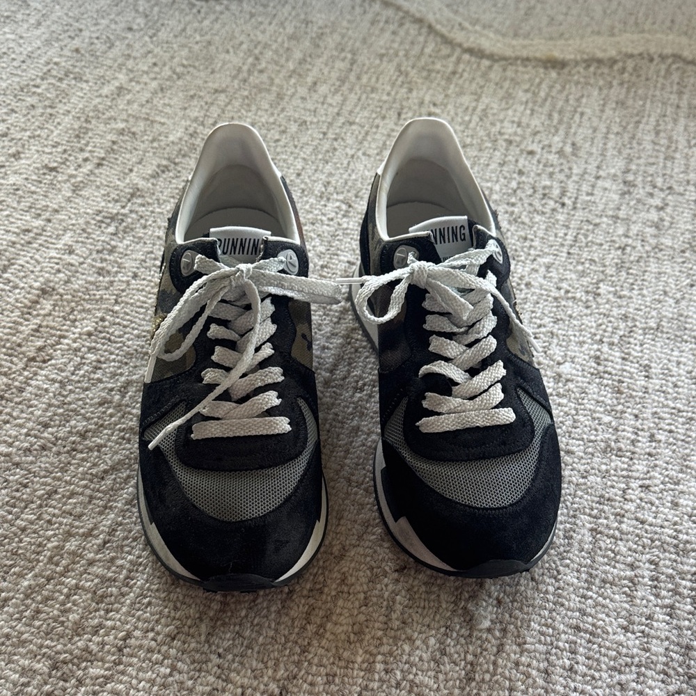 Golden Goose Black and White Running Sneakers